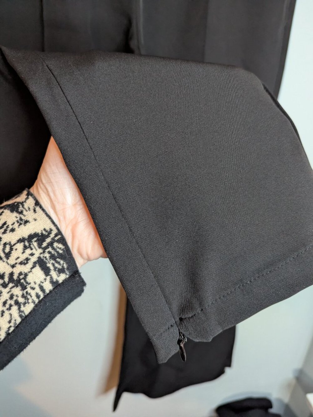 Halara Dress Pants Womens Large Black Wide Leg High Waist Pockets Zipper Pull on - Picture 4 of 8